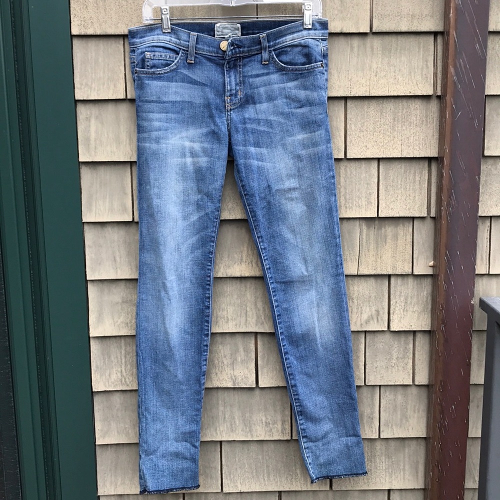 Current Elliott low rise skinny jeans. Rolled hem.